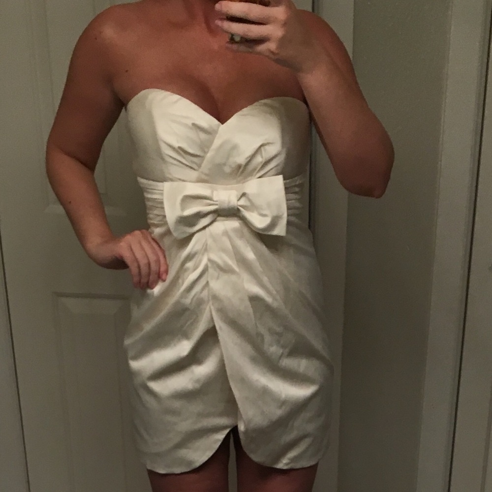 Cream Silky Bubble Dress